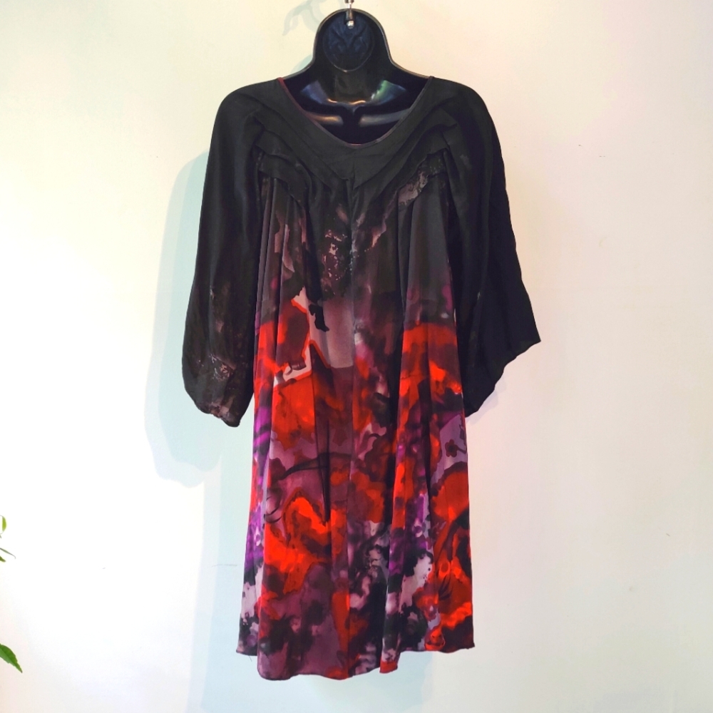 Aoyama Itchome Printed Silk Dress M